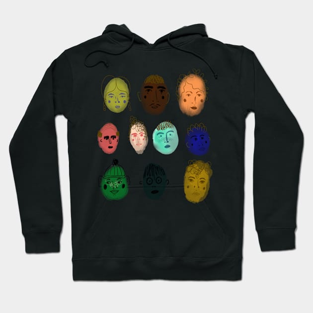 Faces Hoodie by Kamaloca